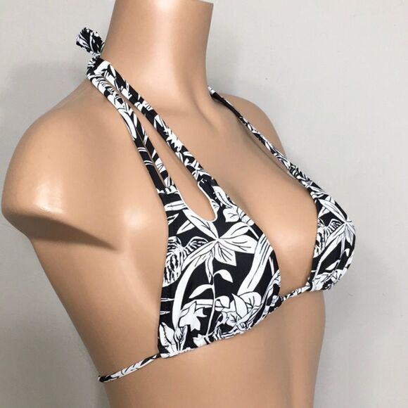 New. Volcom black and white floral bikini top. - Picture 3 of 8